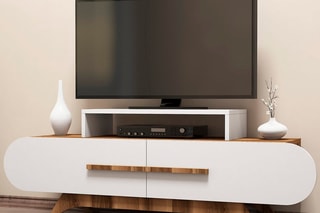 Meuble TV 2 abattants Rose  - 145 x 37 x 50 cm