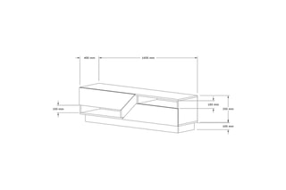 Meuble TV 2 abattants  - 160 x 45 x 40 cm