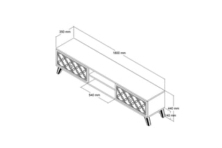 Meuble TV 2 abattants Class - 180 x 35 x 44 cm