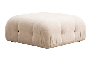 Canapé d’angle droit modulable Bubble - Crème - 4 places - Revêtement en tissu