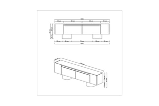 Meuble TV 2 abattants Bohem  - 180 x 50 x 30 cm