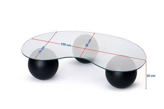 Table basse en verre Sphere - 120 x 30 x 70 cm