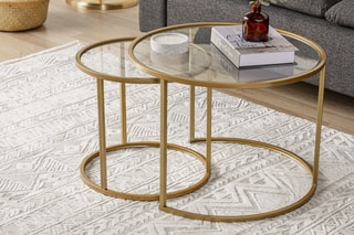 Table basse en verre Belarus - 60 x 43 x 60 cm