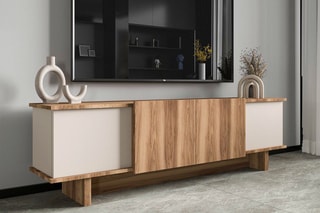 Meuble TV 4 portes Diana - 180 x 50 x 33 cm