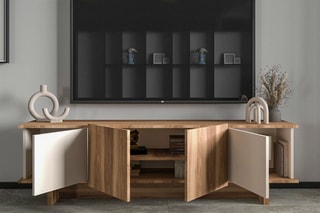 Meuble TV 4 portes Diana - 180 x 50 x 33 cm