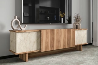 Meuble TV 4 portes Diana - 180 x 50 x 33 cm