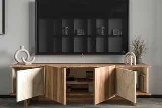 Meuble TV 4 portes Diana - 180 x 50 x 33 cm