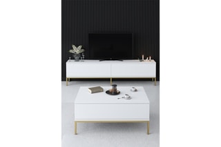 Meuble TV 2 abattants - 180 x 47 x 30 cm