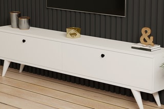 Meuble TV 2 abattants Paris - 160 x 40 x 25 cm