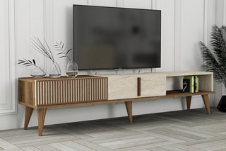 Meuble TV 2 abattants Milan - 180 x 40 x 35 cm