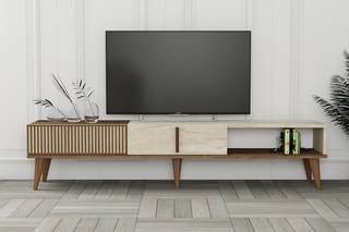 Meuble TV 2 abattants Milan - 180 x 40 x 35 cm