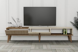 Meuble TV 2 abattants Milan - 180 x 40 x 35 cm