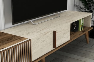 Meuble TV 2 abattants Milan - 180 x 40 x 35 cm