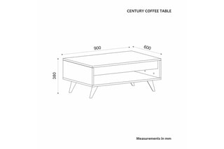 Table basse Century - 90 x 60 x 38 cm