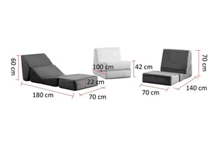 Chauffeuse Origami Convertable - Crème - 1 place - Tissu