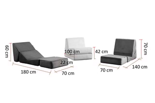 Chauffeuse Origami Convertable - Orange - 1 place - Tissu