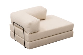 Chauffeuse modulable Comfort - Crème - Tissu chenille