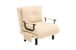 Fauteuil convertible Sento Single - Crème - Tissu