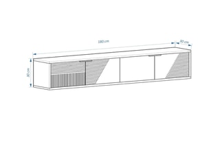 Meuble TV Parla - 180 x 30 x 30 cm