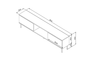 Meuble TV 2 abattants  Paye - 180 x 30 x 45 cm