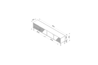 Meuble TV 2 abattants Dore  - 180 x 30 x 45 cm