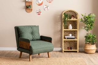 Fauteuil convertible Cosmo Single - Vert - Tissu