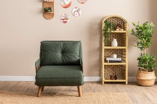 Fauteuil convertible Cosmo Single - Vert - Tissu