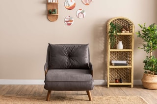 Fauteuil convertible Cosmo Single - Gris - Tissu