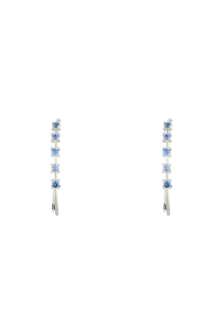 Créoles Or blanc et saphirs