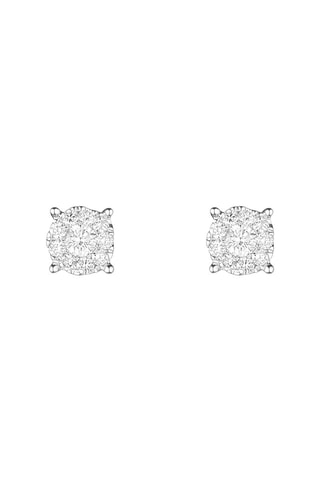 Boucles d'oreilles Belles Puces Or blanc et diamants