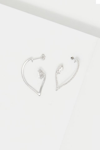Boucles d'oreilles Calathea Or blanc, diamants et topazes