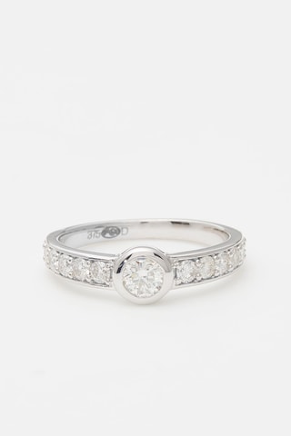 Solitaire Vintage Or blanc et diamants