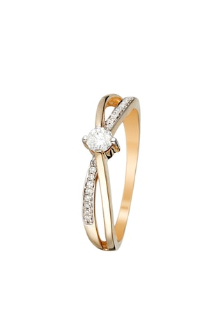 Bague Joli petit solitaire Or jaune et diamants