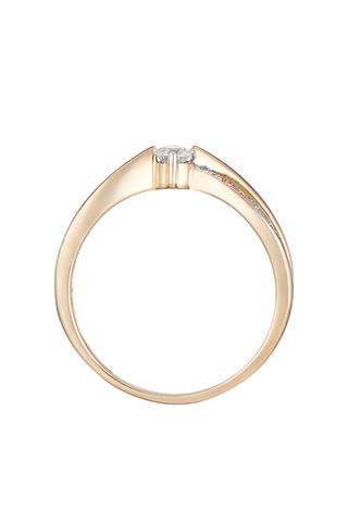 Bague Joli petit solitaire Or jaune et diamants