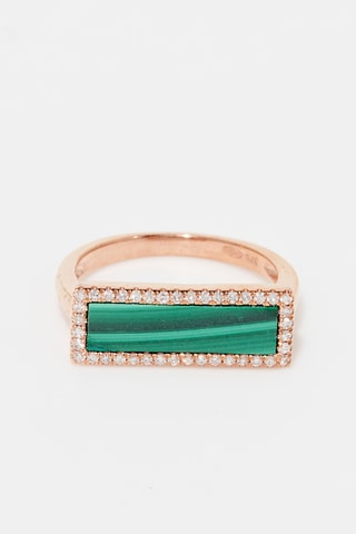 Bague Galénè Or rose, malachite et diamants