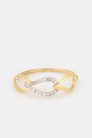  Bague Triple boucles Or jaune et diamants 
