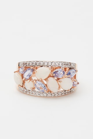 Bague Pandora - Or rose, opales, topazes et tanzanites