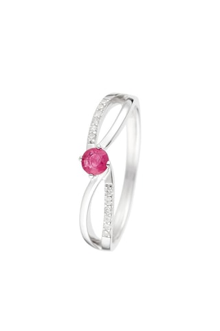 Bague Or blanc, diamants et rubis