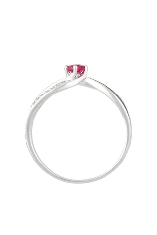 Bague Or blanc, diamants et rubis