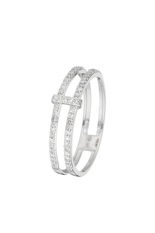Bague Sparkling bridge Or blanc et diamants