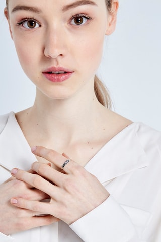 Bague Splendide Trio   Or blanc et diamants