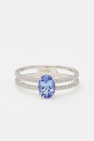 Bague Tanzablue Or blanc, diamants et tanzanite