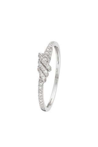 Bague Nœud gracieux   Or blanc et diamants 0,12 carat/49