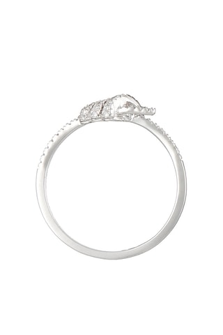 Bague Nœud gracieux   Or blanc et diamants 0,12 carat/49