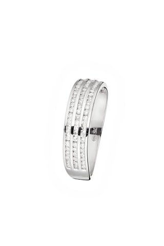 Alliance 3 Rangs d'Amour   Or blanc et diamants