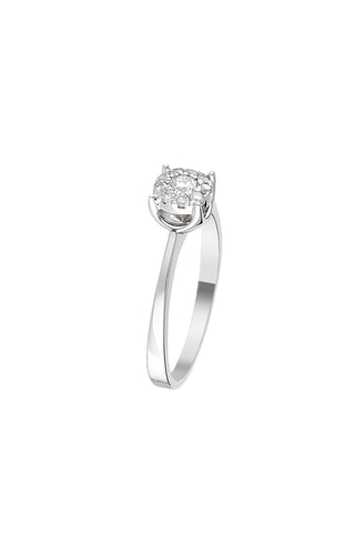 Solitaire Brillant Luciana   Or blanc et diamants
