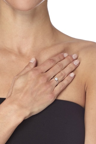 Solitaire Brillant Luciana   Or blanc et diamants