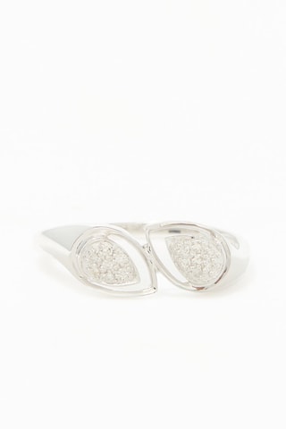 Bague Dual Drop 
Or blanc et diamants
