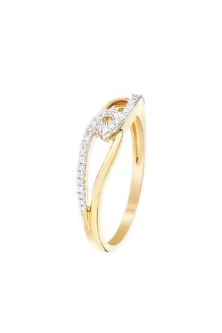Bague Jolies Boucles de Diamants   Or jaune et diamants