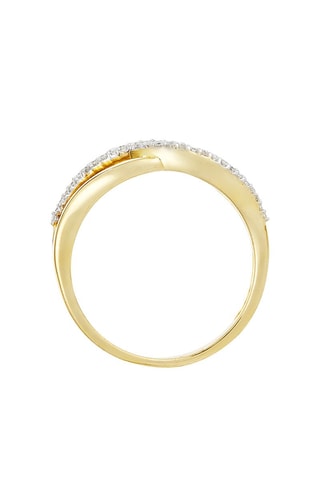 Bague Jolies Boucles de Diamants   Or jaune et diamants